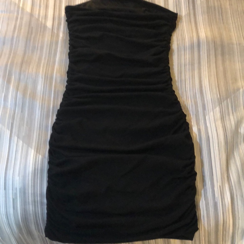 Express Strapless Ruched Mini Dress - Picture 3 of 3